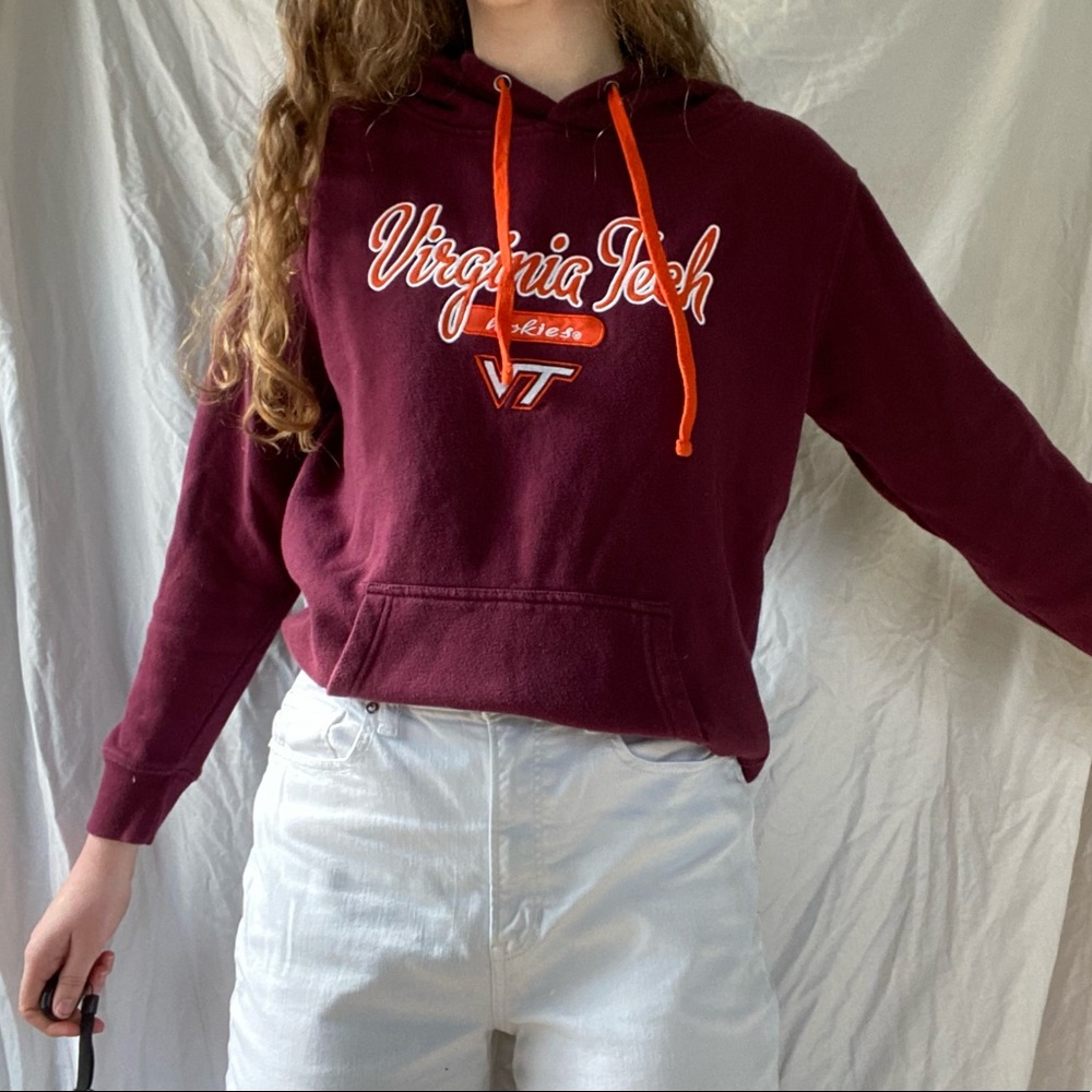 Vintage Virginia Tech sweatshirt size medium maroon burgundy orange hoodie cute